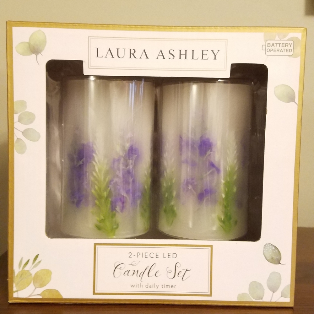 Laura Ashley 2 piece LED candle set